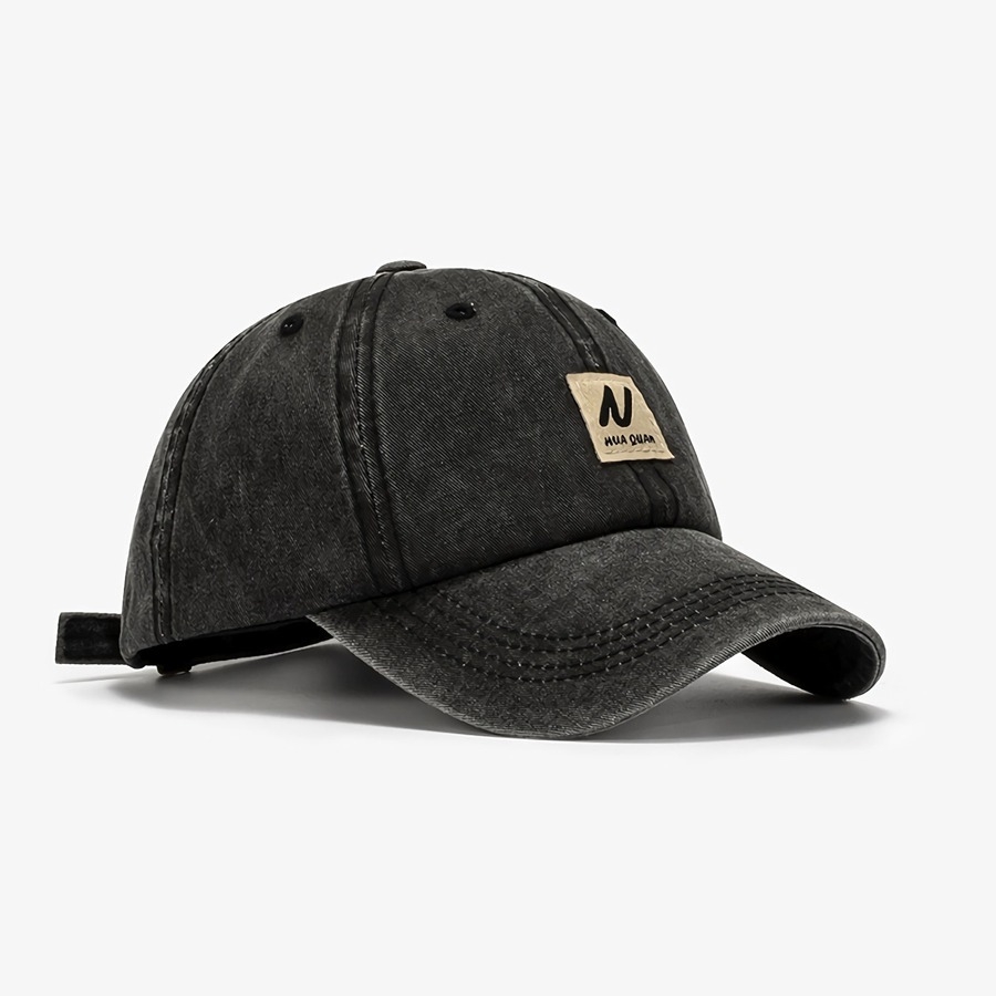 Summer New 7 Colors Letter 'N' Labeling Outdoor Bent Eaves Retro Simple Adjustable Sun Protection Baseball Cap 56-59Cm