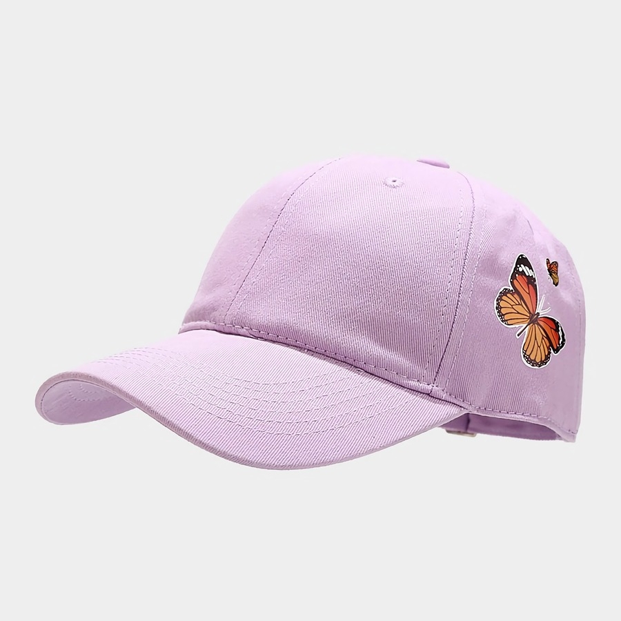 Summer New 8 Colors Butterfly Pattern Printing Fashion Bent Eaves Outdoor Adjustable Casual Shade Baseball Cap 56-59Cm