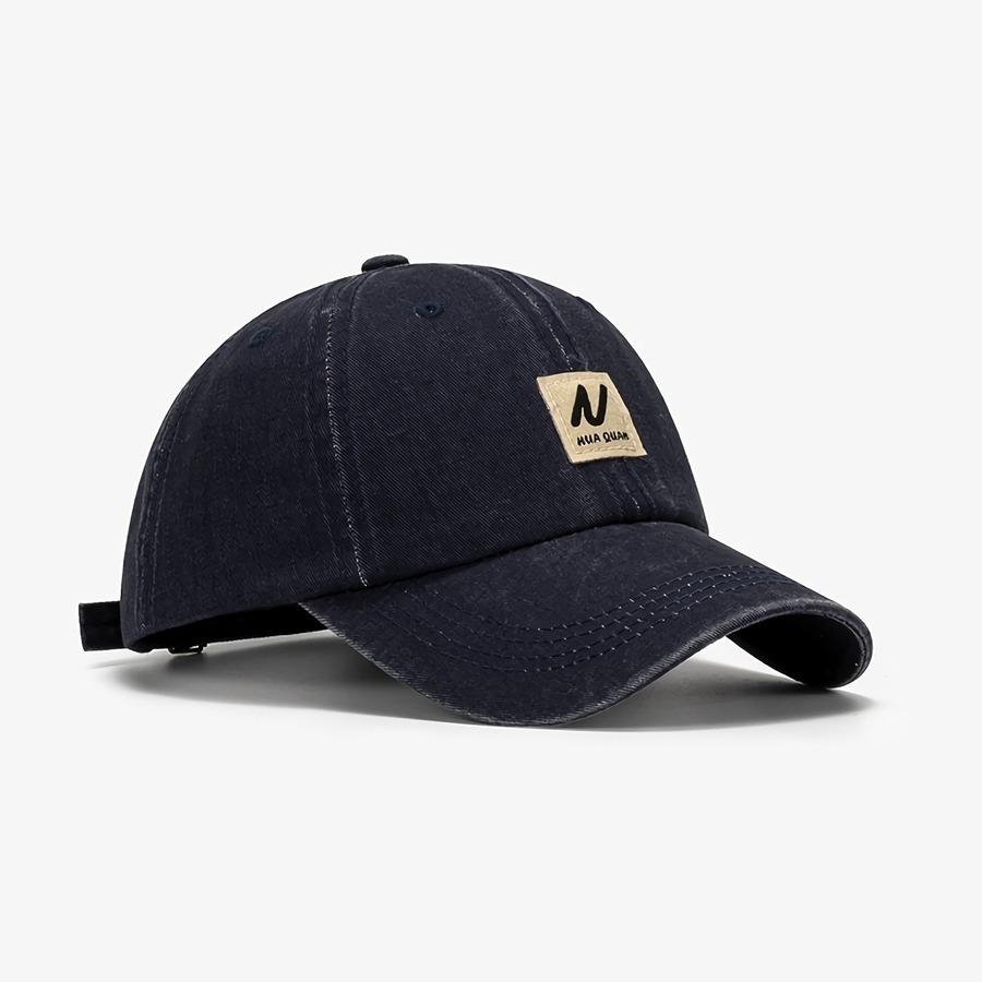 Summer New 7 Colors Letter 'N' Labeling Outdoor Bent Eaves Retro Simple Adjustable Sun Protection Baseball Cap 56-59Cm