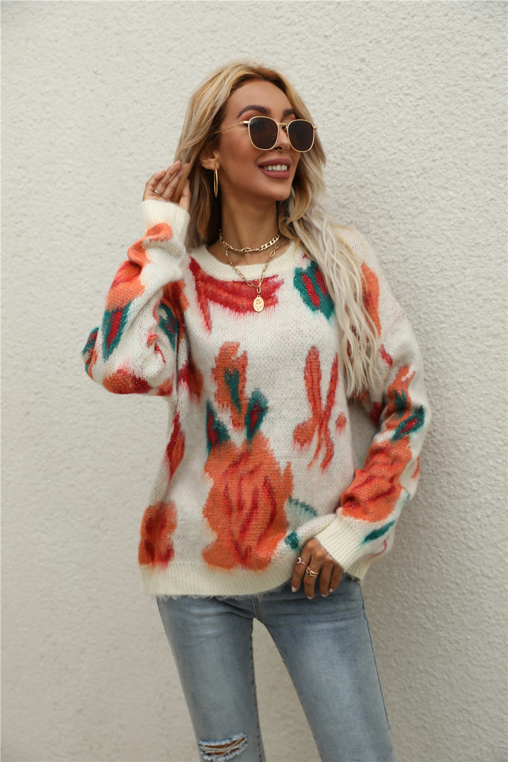 Winter New Tie-Dye Stretch Knitted Stylish Sweater