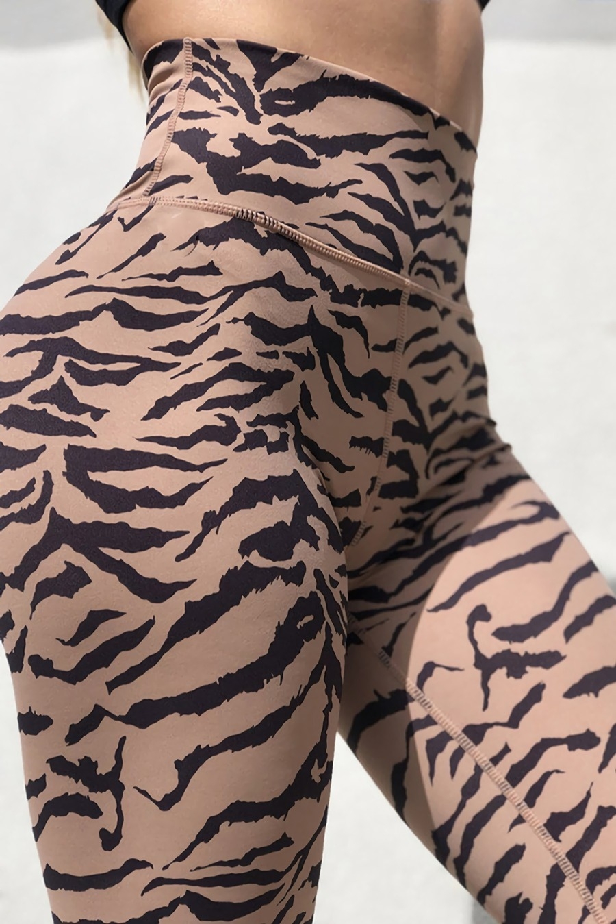 S-2Xl Spring & Summer New Plus Size Tiger Pattern Batch Printing Stretch High Waist Stylish Sexy Leggings