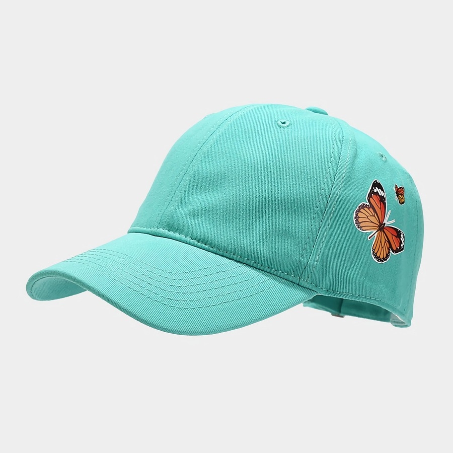 Summer New 8 Colors Butterfly Pattern Printing Fashion Bent Eaves Outdoor Adjustable Casual Shade Baseball Cap 56-59Cm