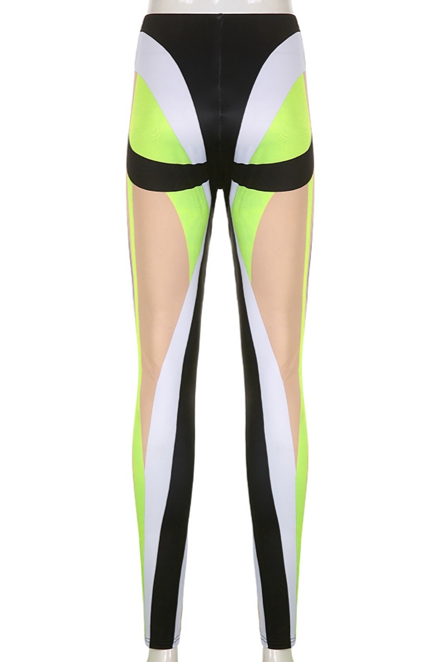 Spring & Summer New Contrast Color Fixed Printing Stretch Tight Nightclub Stylish Leggings