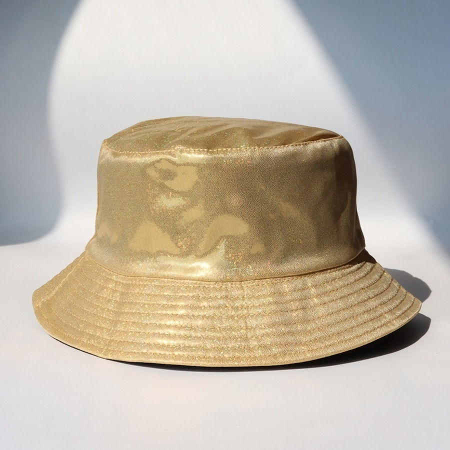 One Pc Summer New Fashion Laser Shining 5 Colors Double Sided Sun Protection Outdoor Bucket Hat 56-58Cm