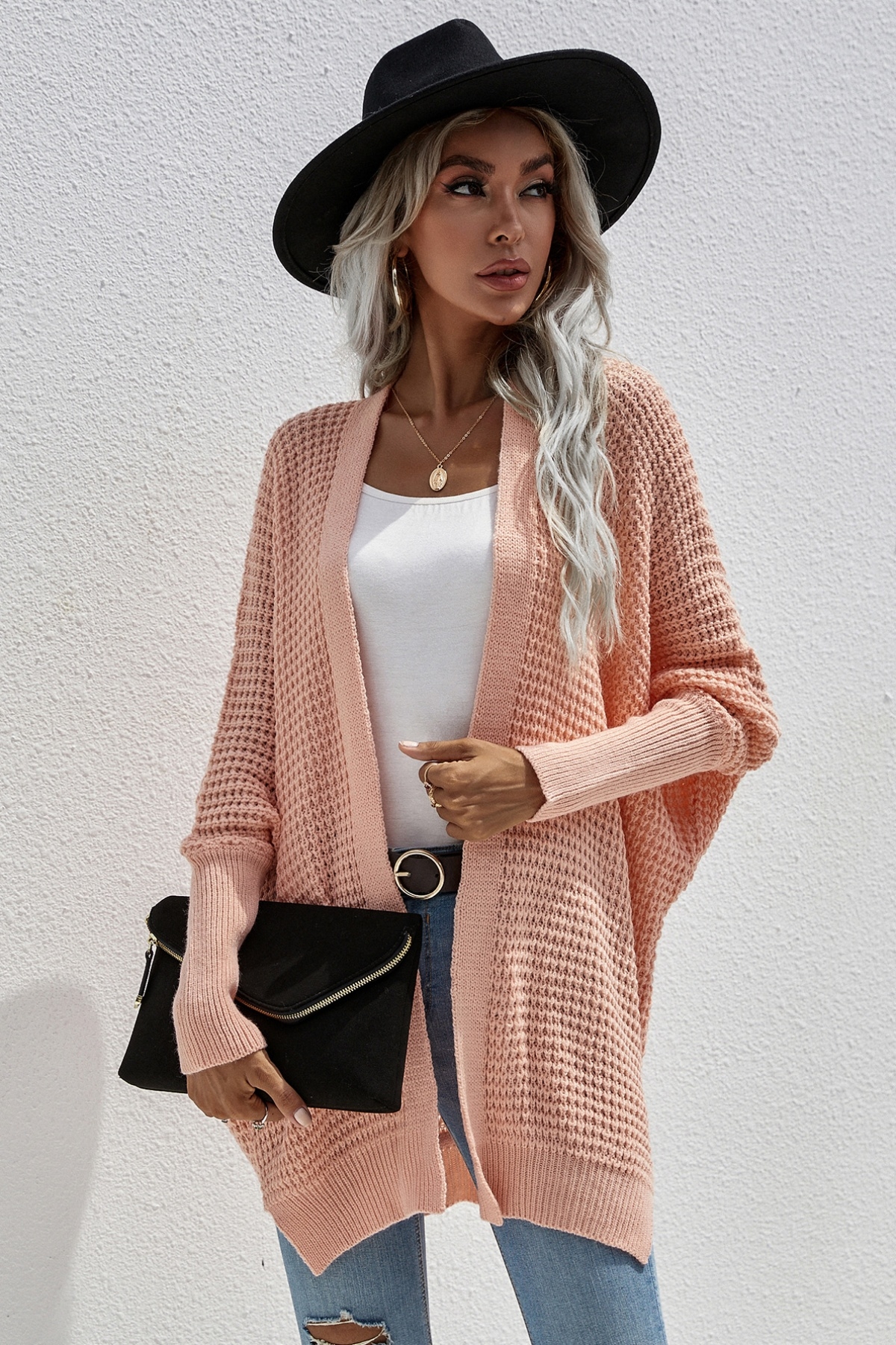 Winter New Solid Color Stretch Knitted Stylish Cardigan Sweater