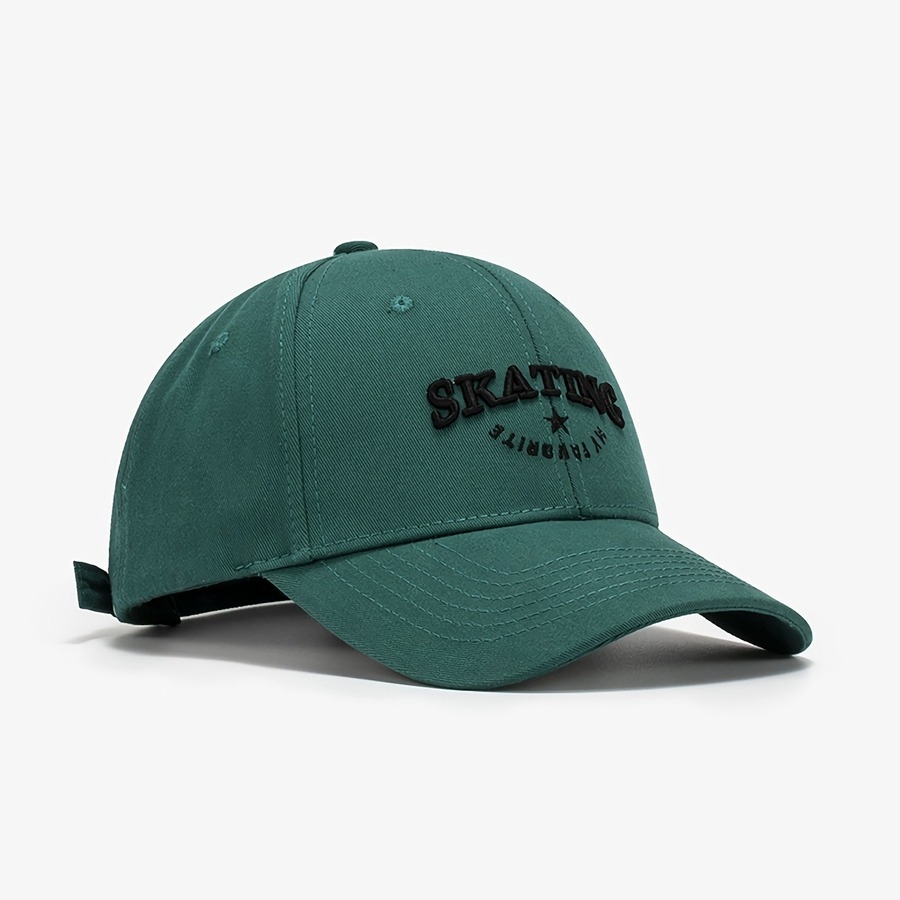 Summer New Fashion 9 Colors Letter Skating Star Embroidery Breathable Outdoor Bent Eaves Adjustable Shaded Baseball Cap 56-59Cm