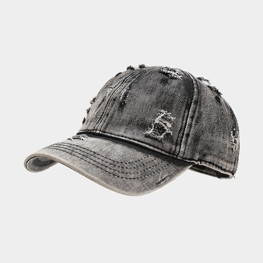 Summer New 3 Colors Hole Denim Curved Eaves Fashion Hip Pop Outdoor Adjustable Casual Shade Baseball Cap 56-59Cm