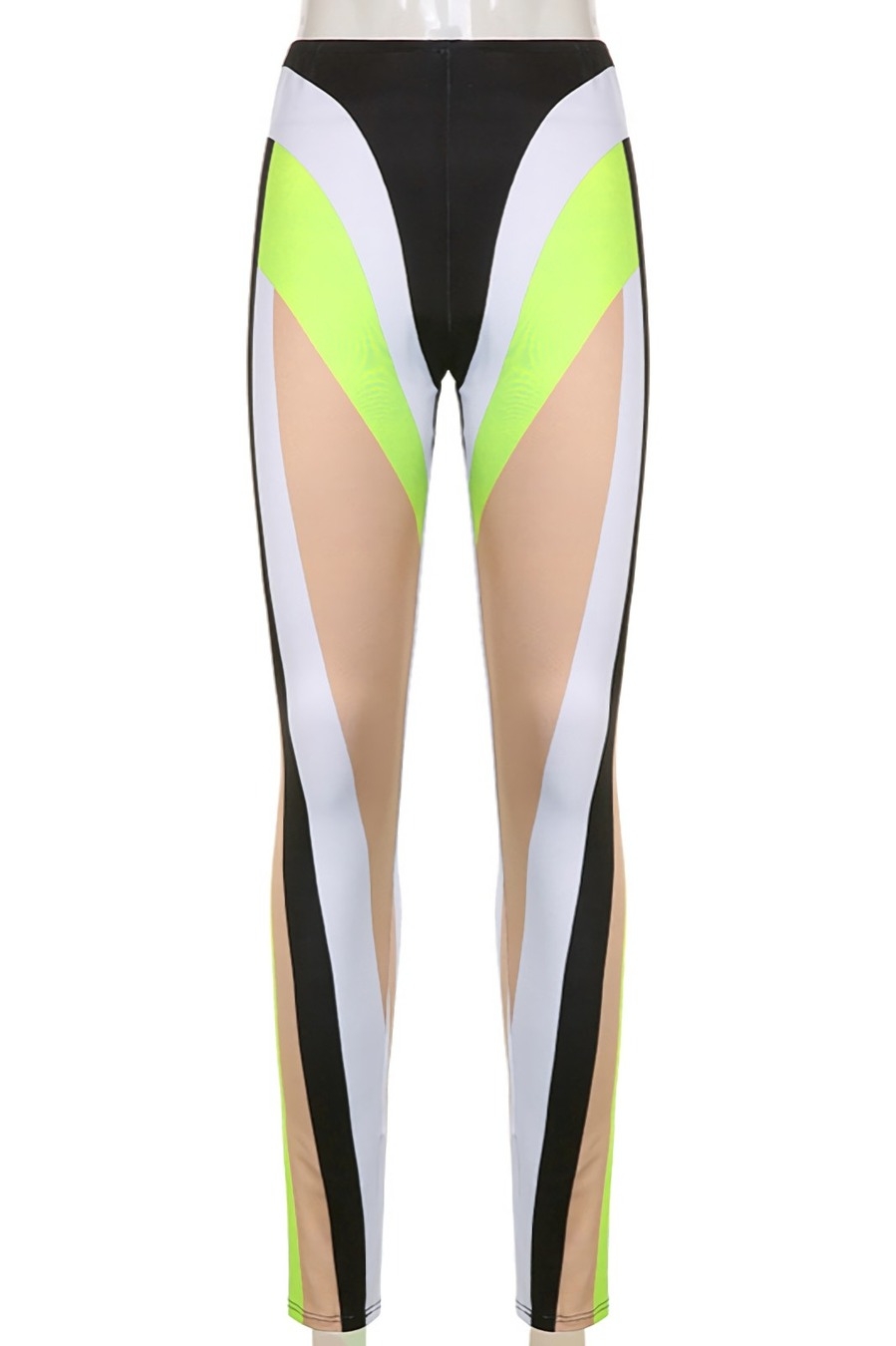 Spring & Summer New Contrast Color Fixed Printing Stretch Tight Nightclub Stylish Leggings