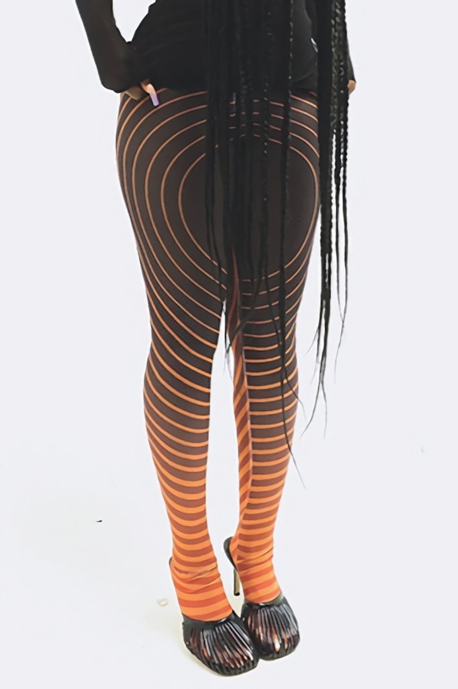 Summer New Stylish Gradient Stripe Printing Stretch Slim Sexy Leggings