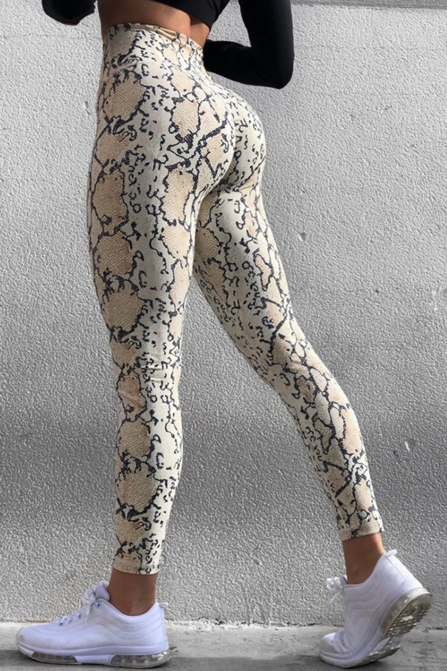 S-2Xl Spring & Summer New Plus Size Snake Printing Stretch High Waist Stylish Sexy Leggings