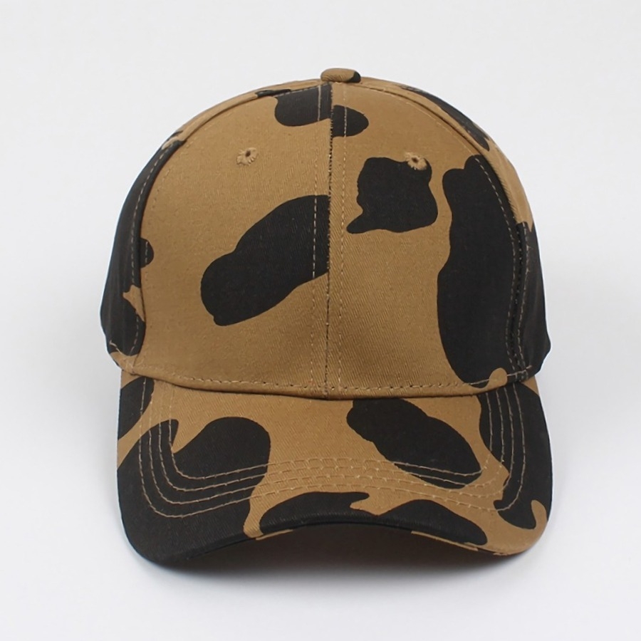 Summer New 3 Colors Cow Batch Printing Outdoor Simple Adjustable Shade All-Match Baseball Cap 56-60Cm