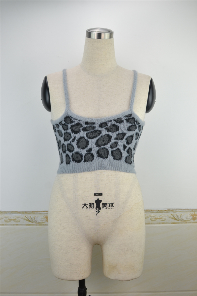 New Three Colors Leopard Knitted Stretch Stylish Vest