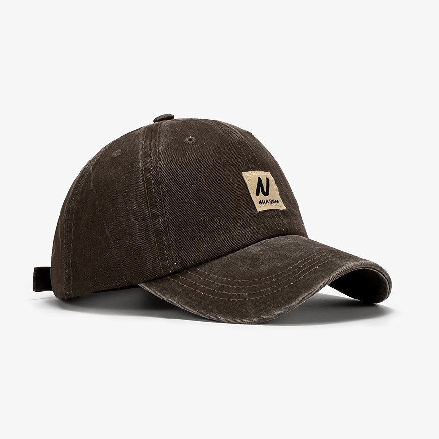 Summer New 7 Colors Letter 'N' Labeling Outdoor Bent Eaves Retro Simple Adjustable Sun Protection Baseball Cap 56-59Cm