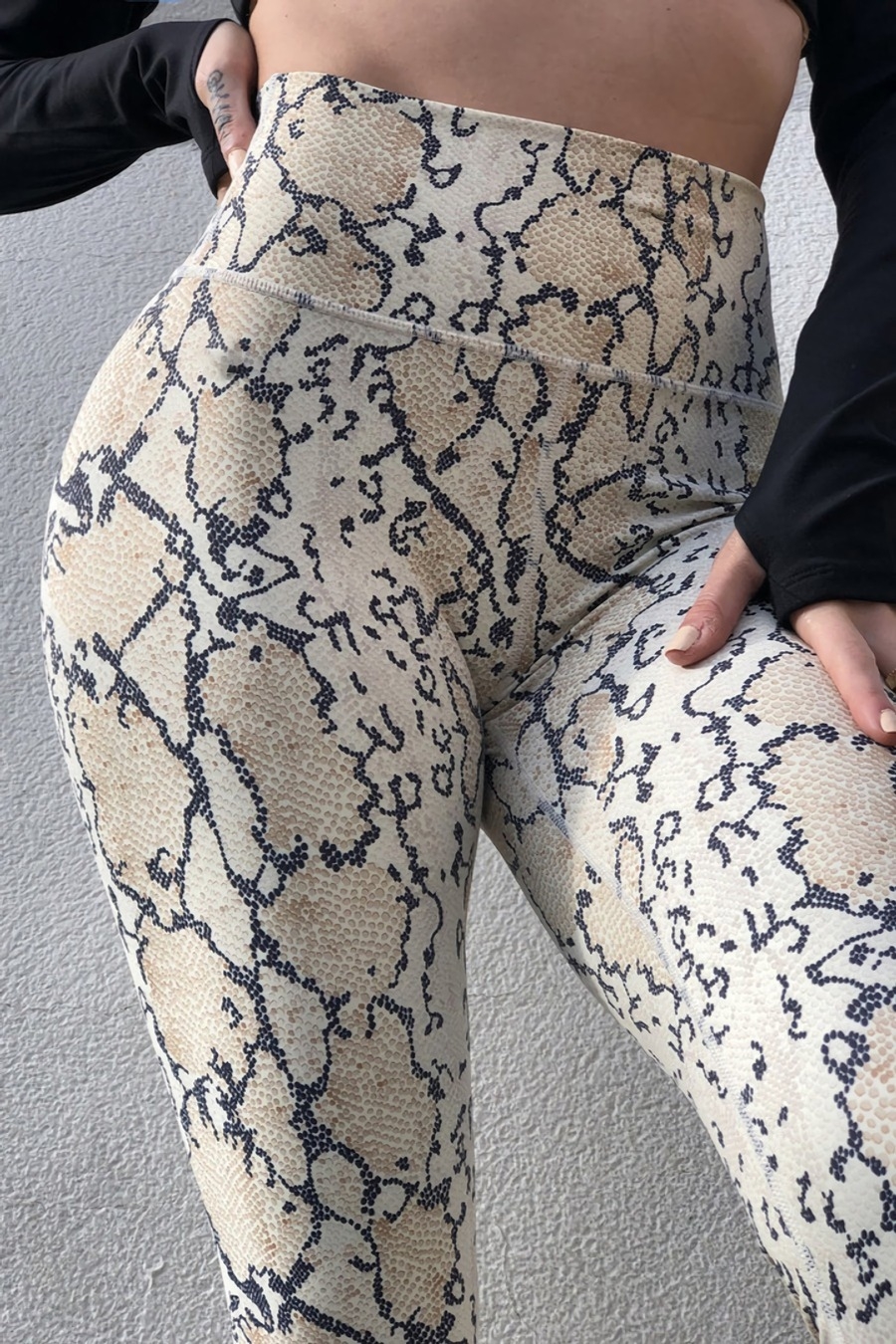 S-2Xl Spring & Summer New Plus Size Snake Printing Stretch High Waist Stylish Sexy Leggings