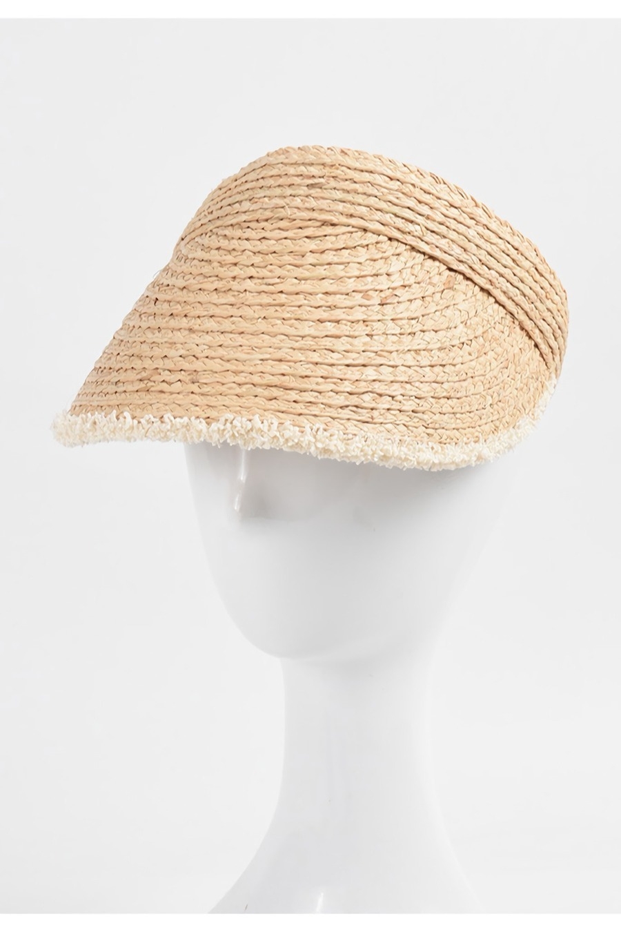 One Pc Summer New 2 Colors Beach Empty Top Sun Protection Raffia Raw Edge Foldable Vacation Style Straw Hat 56-58Cm