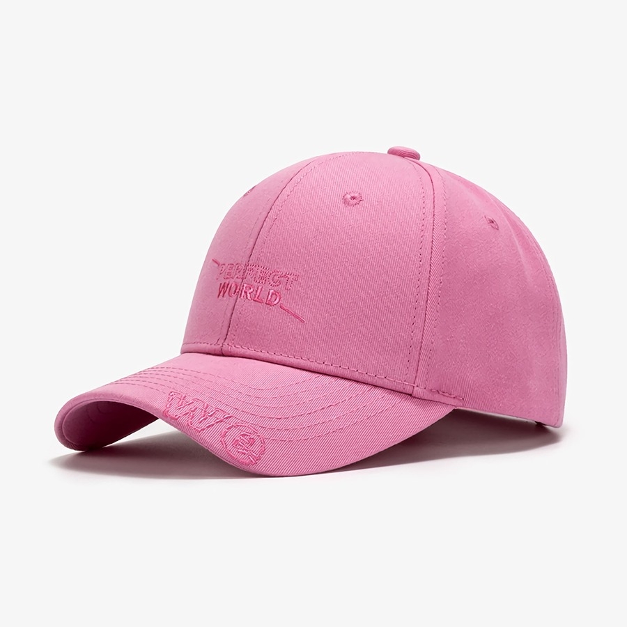 Summer New Fashion 7 Colors Letter 'We' Embroidery All-Matched Outdoor Bent Eaves Adjustable Sun Protection Baseball Cap 56-59Cm