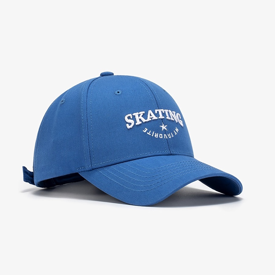 Summer New Fashion 9 Colors Letter Skating Star Embroidery Breathable Outdoor Bent Eaves Adjustable Shaded Baseball Cap 56-59Cm