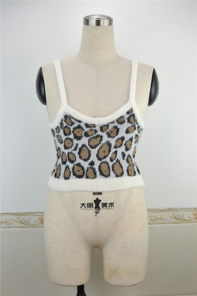 New Three Colors Leopard Knitted Stretch Stylish Vest