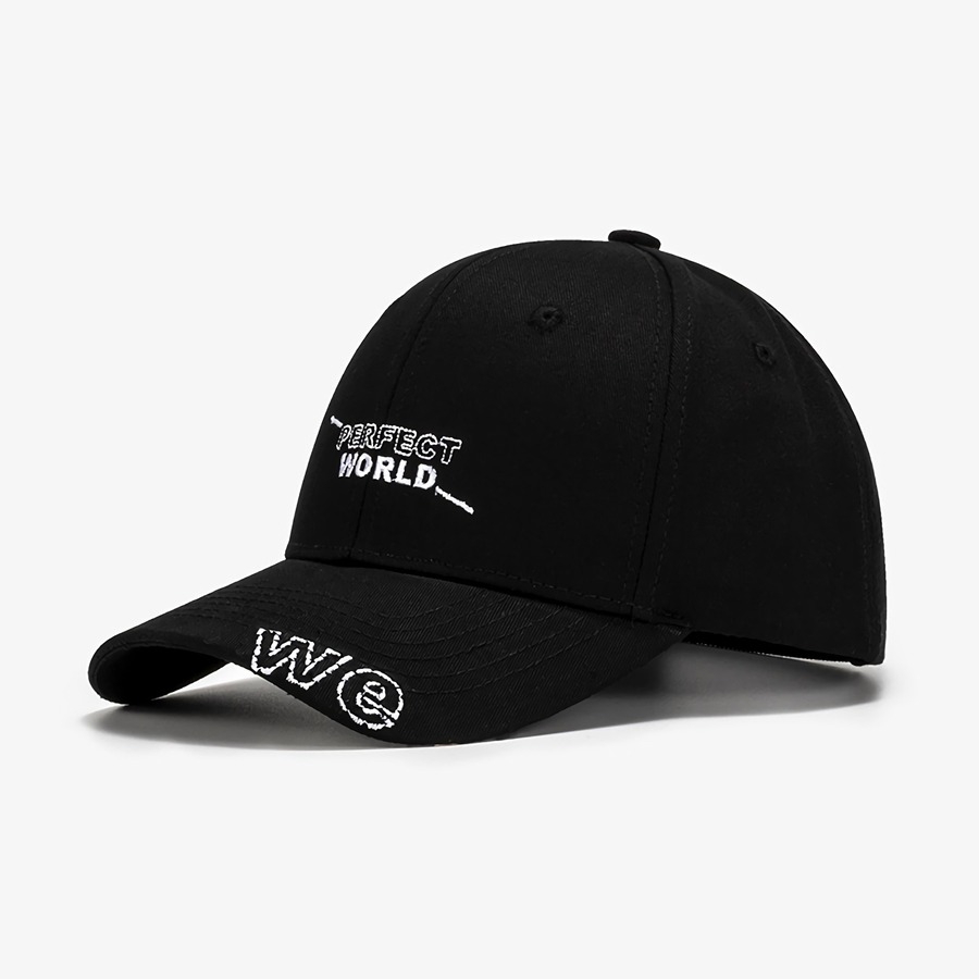 Summer New Fashion 7 Colors Letter 'We' Embroidery All-Matched Outdoor Bent Eaves Adjustable Sun Protection Baseball Cap 56-59Cm