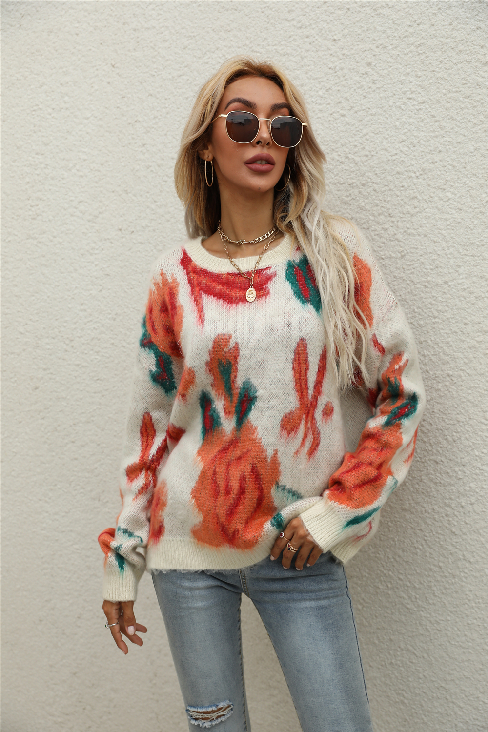 Winter New Tie-Dye Stretch Knitted Stylish Sweater