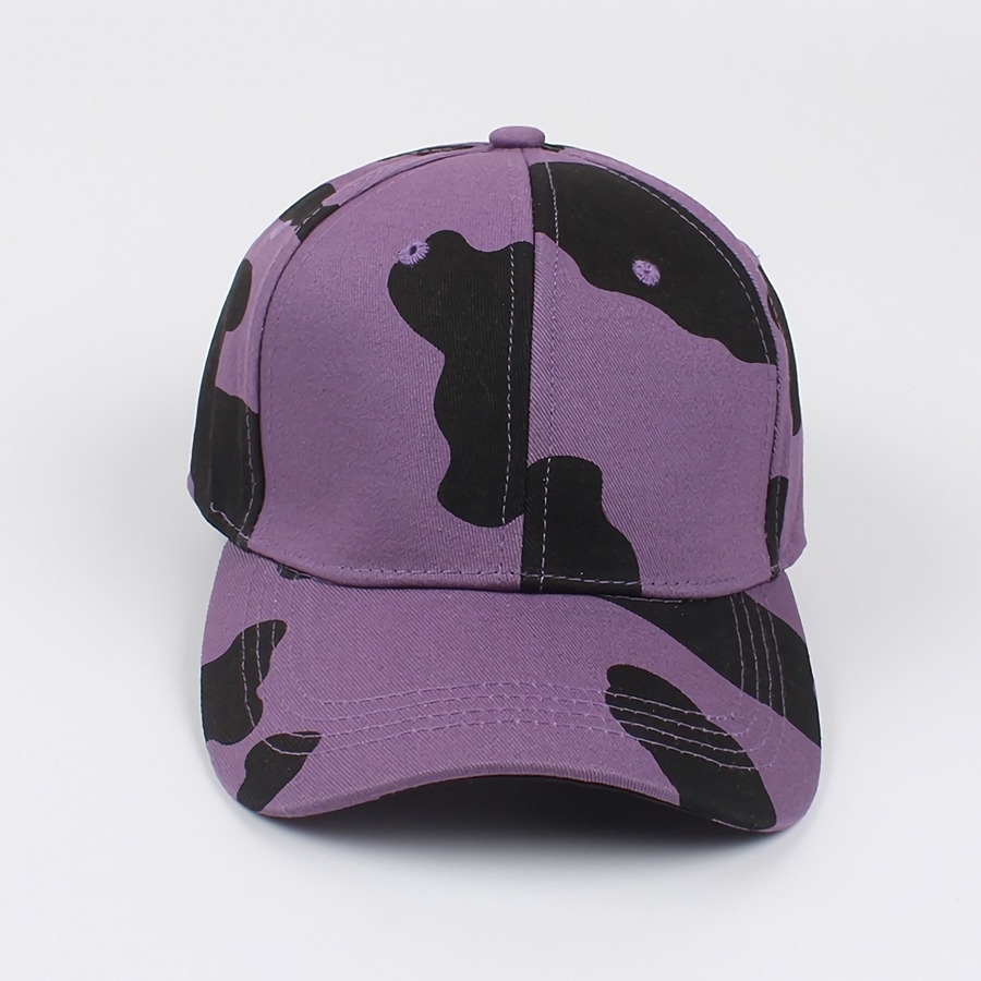 Summer New 3 Colors Cow Batch Printing Outdoor Simple Adjustable Shade All-Match Baseball Cap 56-60Cm