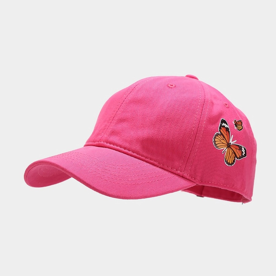 Summer New 8 Colors Butterfly Pattern Printing Fashion Bent Eaves Outdoor Adjustable Casual Shade Baseball Cap 56-59Cm