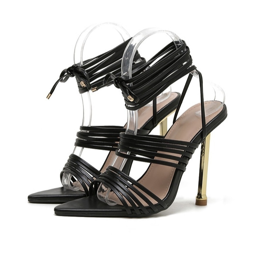 Summer New 3 Colors Pointed Strappy Stylish High-Heel Sandals(Heel Height:11.5Cm)