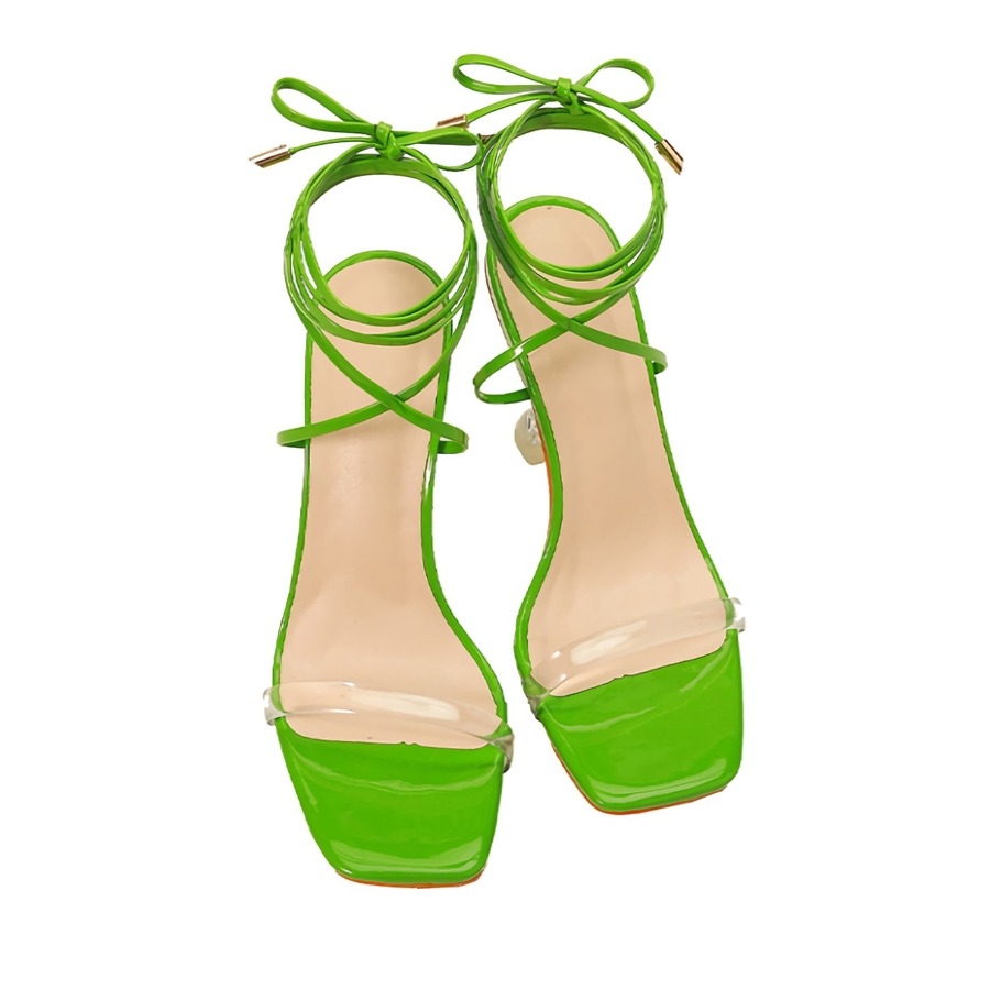 Summer New 3 Colors Transparent Strappy High-Heel Sandals(Heel Height:10Cm)