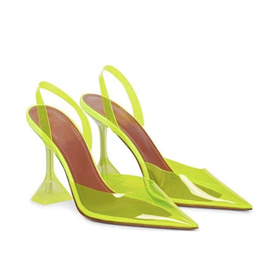 Summer New 3 Colors Transparent Pointed Stylish High-Heel Sandals(Heel Height:9Cm)