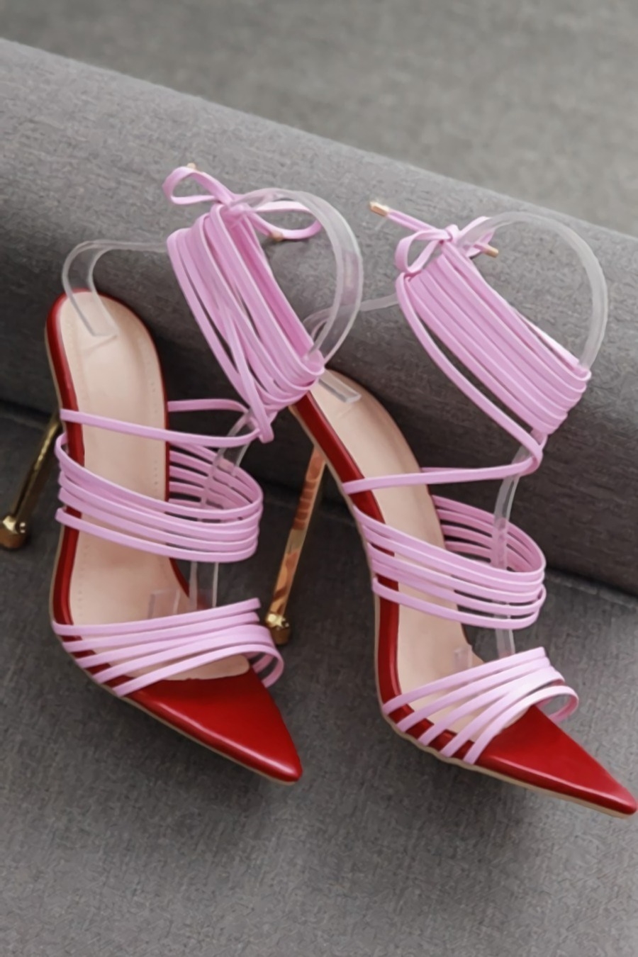 Summer New 3 Colors Pointed Strappy Stylish High-Heel Sandals(Heel Height:11.5Cm)