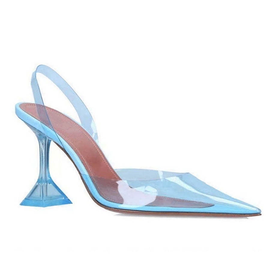 Summer New 3 Colors Transparent Pointed Stylish High-Heel Sandals(Heel Height:9Cm)