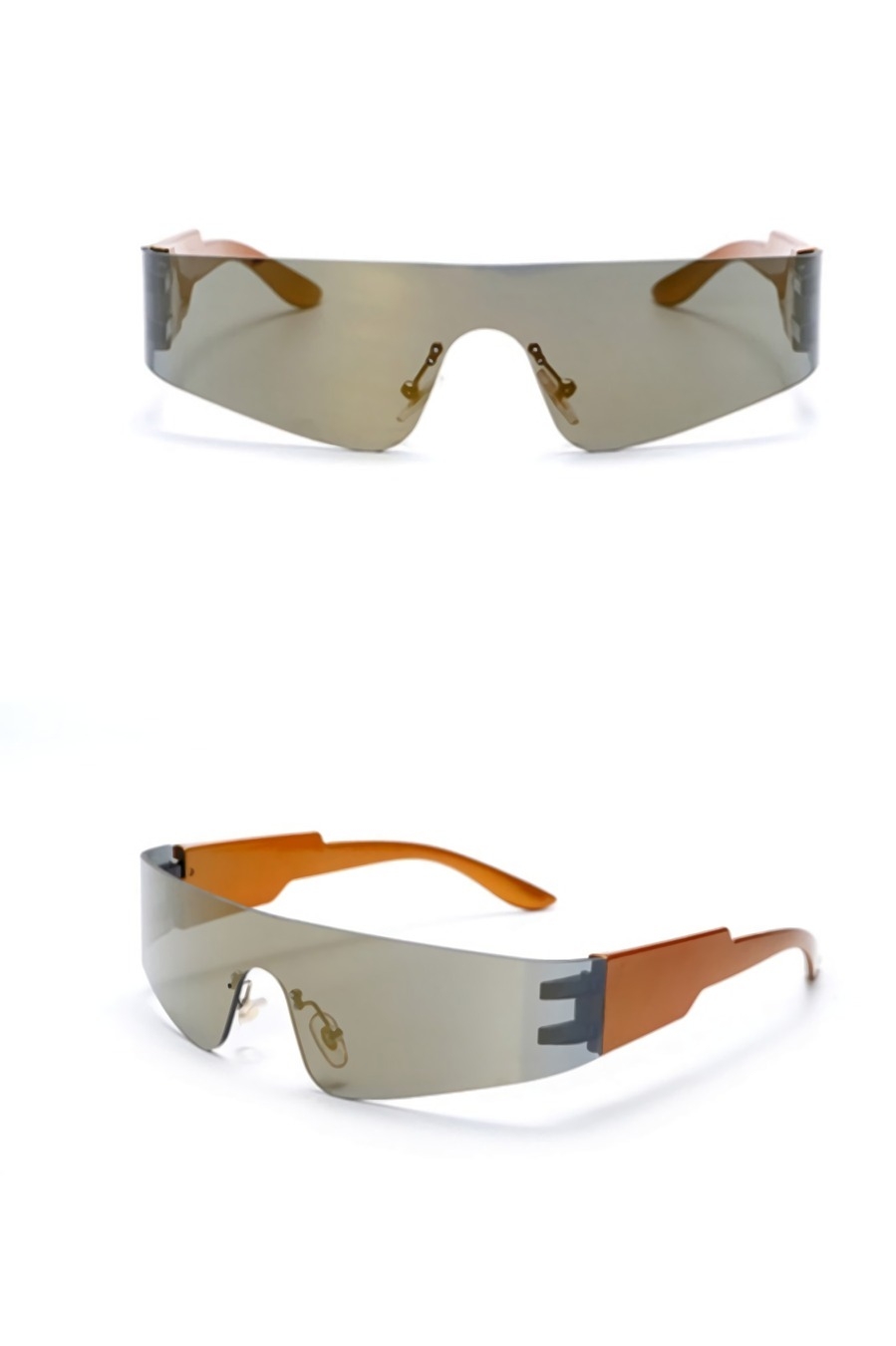 One Pc New Stylish Six Colors Sense Of Technology Frameless Plastic Glasses Legs Polarized Uv Protection Sunglasses