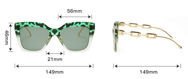 One Pc New Stylish Seven Colors Square Shape Plastic Frame Hollow Decor Metal Glasses Legs Polarized Uv Protection Sunglasses