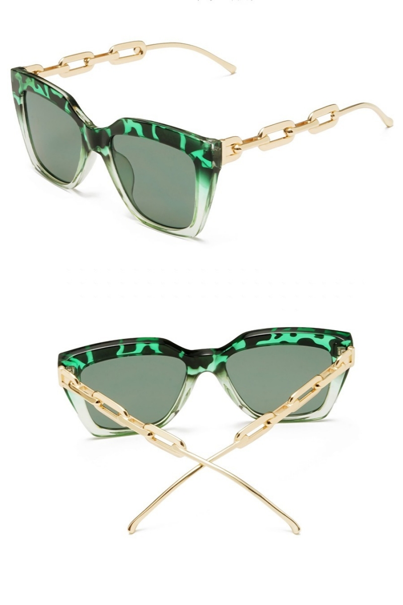 One Pc New Stylish Seven Colors Square Shape Plastic Frame Hollow Decor Metal Glasses Legs Polarized Uv Protection Sunglasses