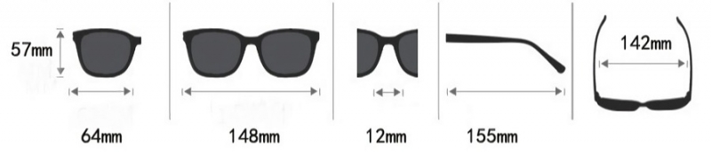 One Pc New Stylish Four Colors Square Shape Plastic Frame Uv Protection Polarized Sunglasses