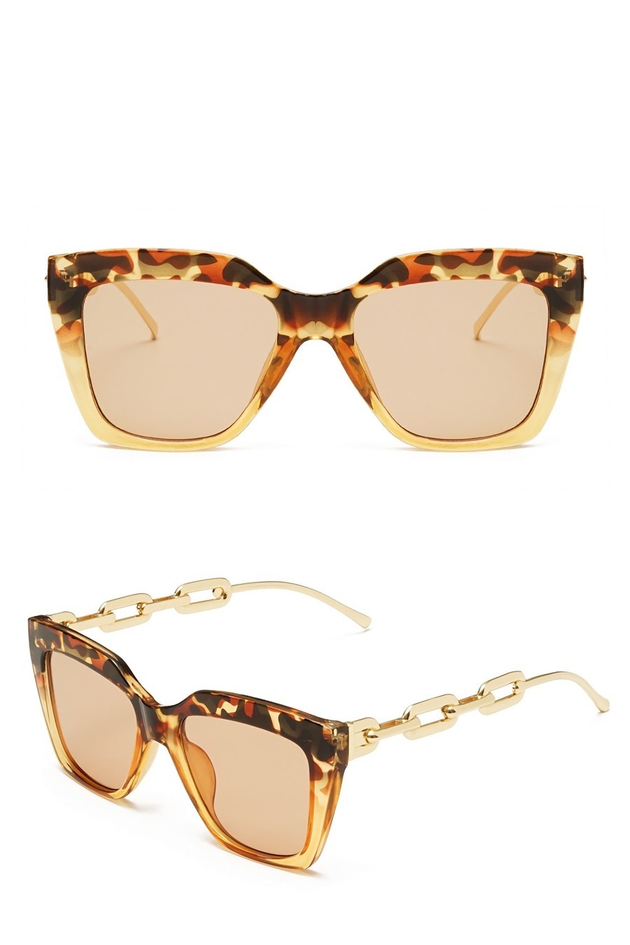 One Pc New Stylish Seven Colors Square Shape Plastic Frame Hollow Decor Metal Glasses Legs Polarized Uv Protection Sunglasses
