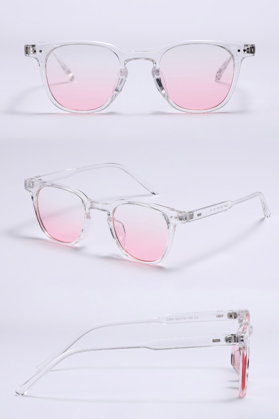 One Pc New Stylish Two Colors Round Shape Plastic Frame Gradient Color Polarized Uv Protection Sunglasses