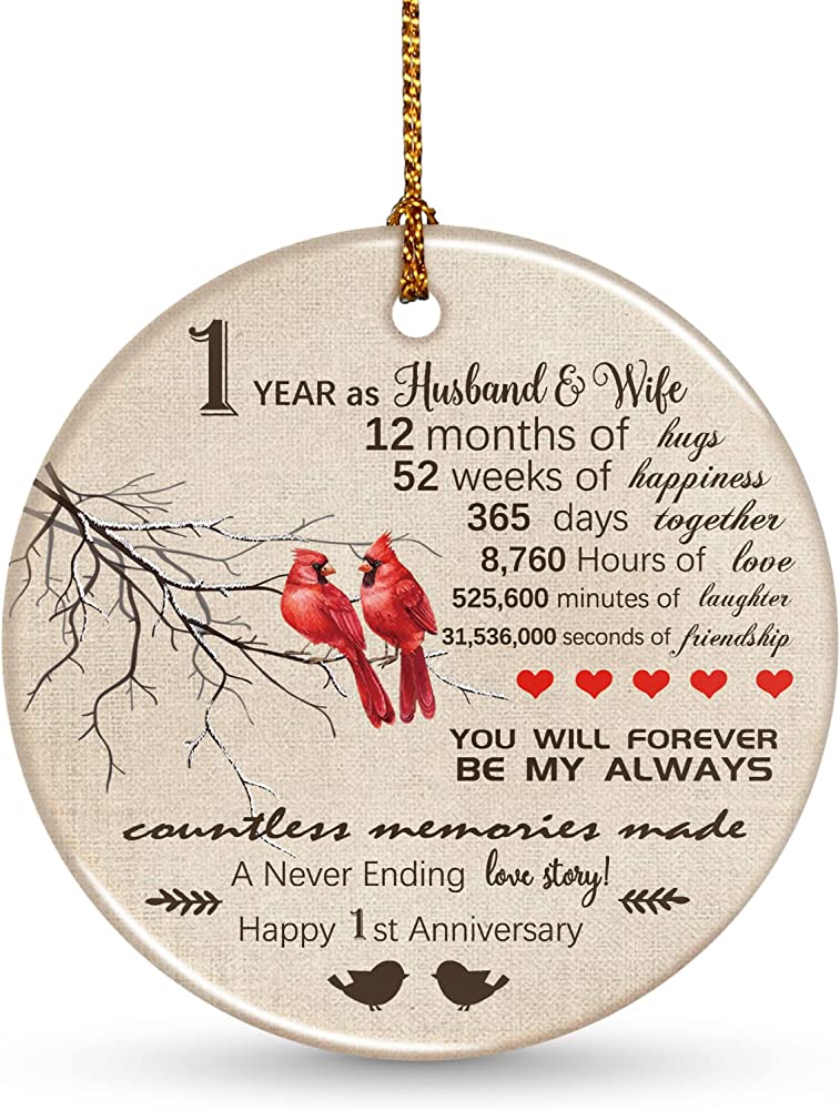 Anniversary Wedding Gifts For Couple Memorial Gifts For Her Him Wife Husband Girlfriend Boyfriend Engagement Ceramic Ornaments Memories Marriage Gifts Thankful Christmas
