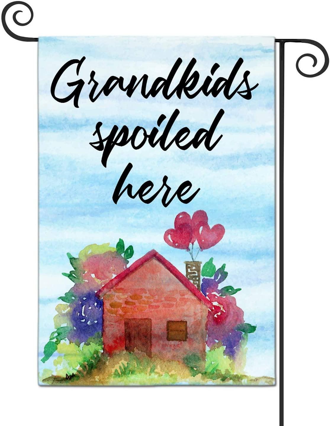 Grandkids Spoiled Here Home Decoration Garden Yard Flags Sign For Indoor And Outdoor  Flag Double Sided 12 X 18 Inch