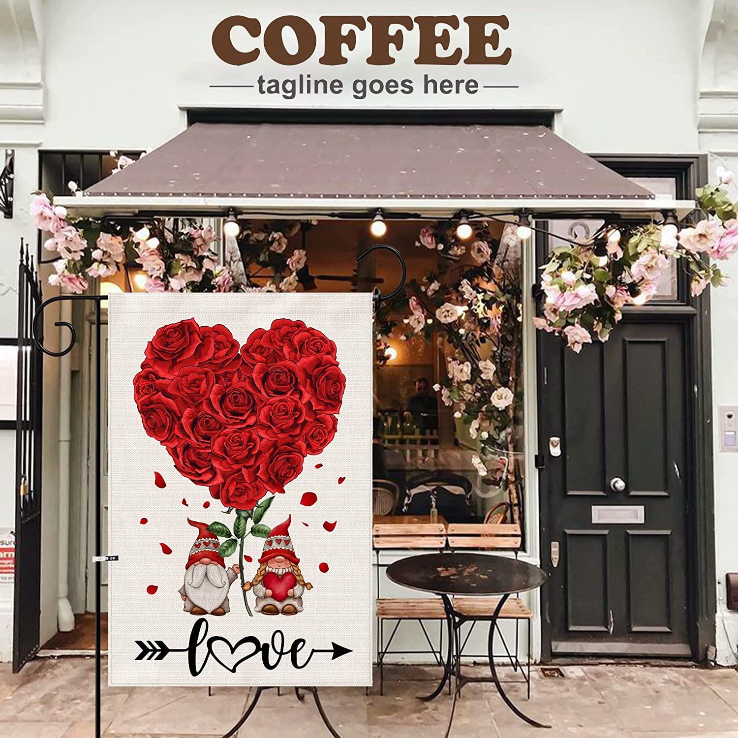 Valentine Garden Flag 12x18inch Double Sided Valentines Yard Flag Outdoor Valentines Day Garden Flag Decorations