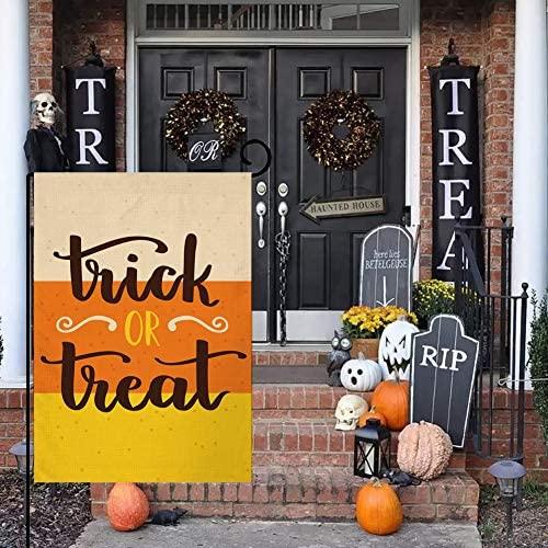 Trick Or Treat Garden Flag Vertical Double Sided 12 X 18 Inch Halloween Yard Decor