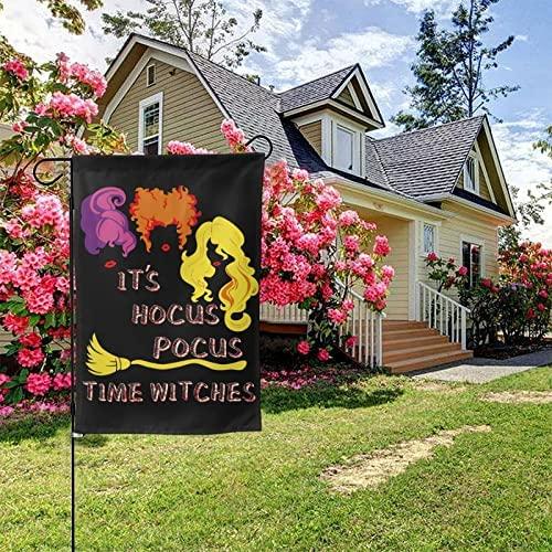 Halloween Hocus Pocus Garden Flag Double Sided Halloween Decor Yard Flag For Flag Outdoor Decorations Witches Time