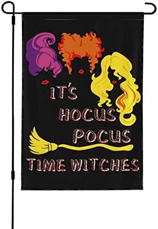 Halloween Hocus Pocus Garden Flag Double Sided Halloween Decor Yard Flag For Flag Outdoor Decorations Witches Time
