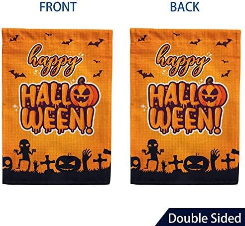 Happy Halloween Garden Flag | Pumpkin Double Sided Vertical Outdoor Outside & Yard Flag - Halloween Scary Ghost Decoration Flag