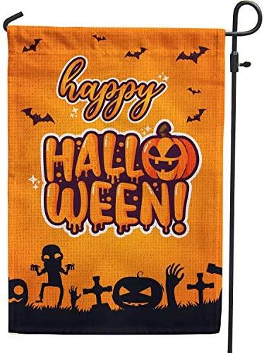 Happy Halloween Garden Flag | Pumpkin Double Sided Vertical Outdoor Outside & Yard Flag - Halloween Scary Ghost Decoration Flag