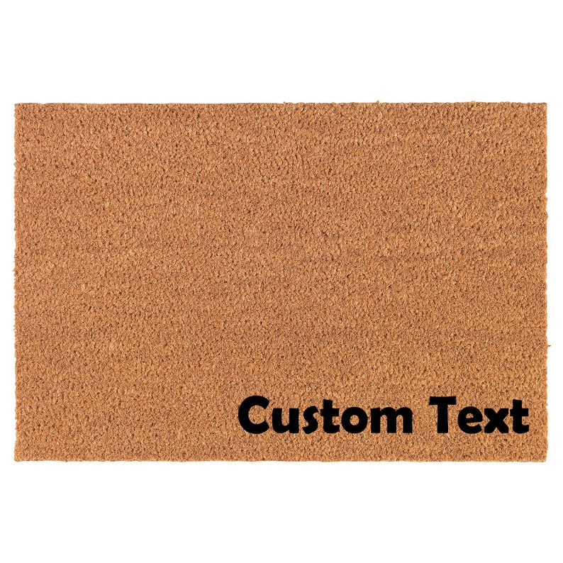 Custom Text Corner Personalized Coir Doormat Welcome Front Door Mat New Home Closing Housewarming Gift
