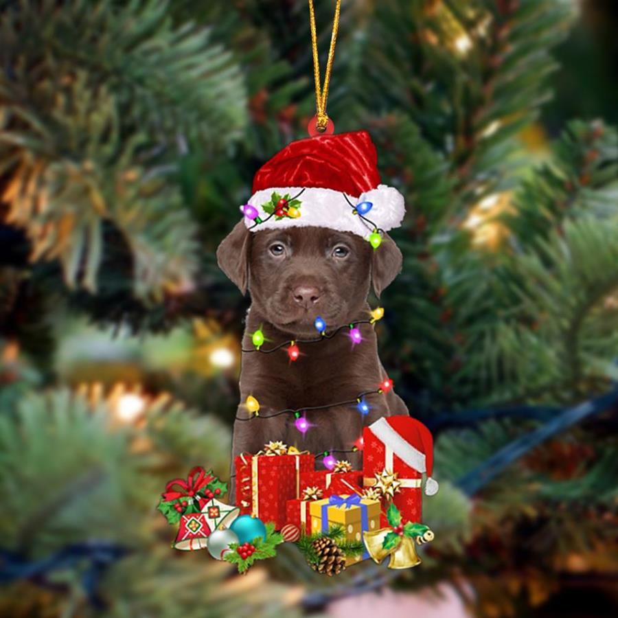 CHOCOLATE Labrador-Dog Be Christmas Tree Hanging Ornament
