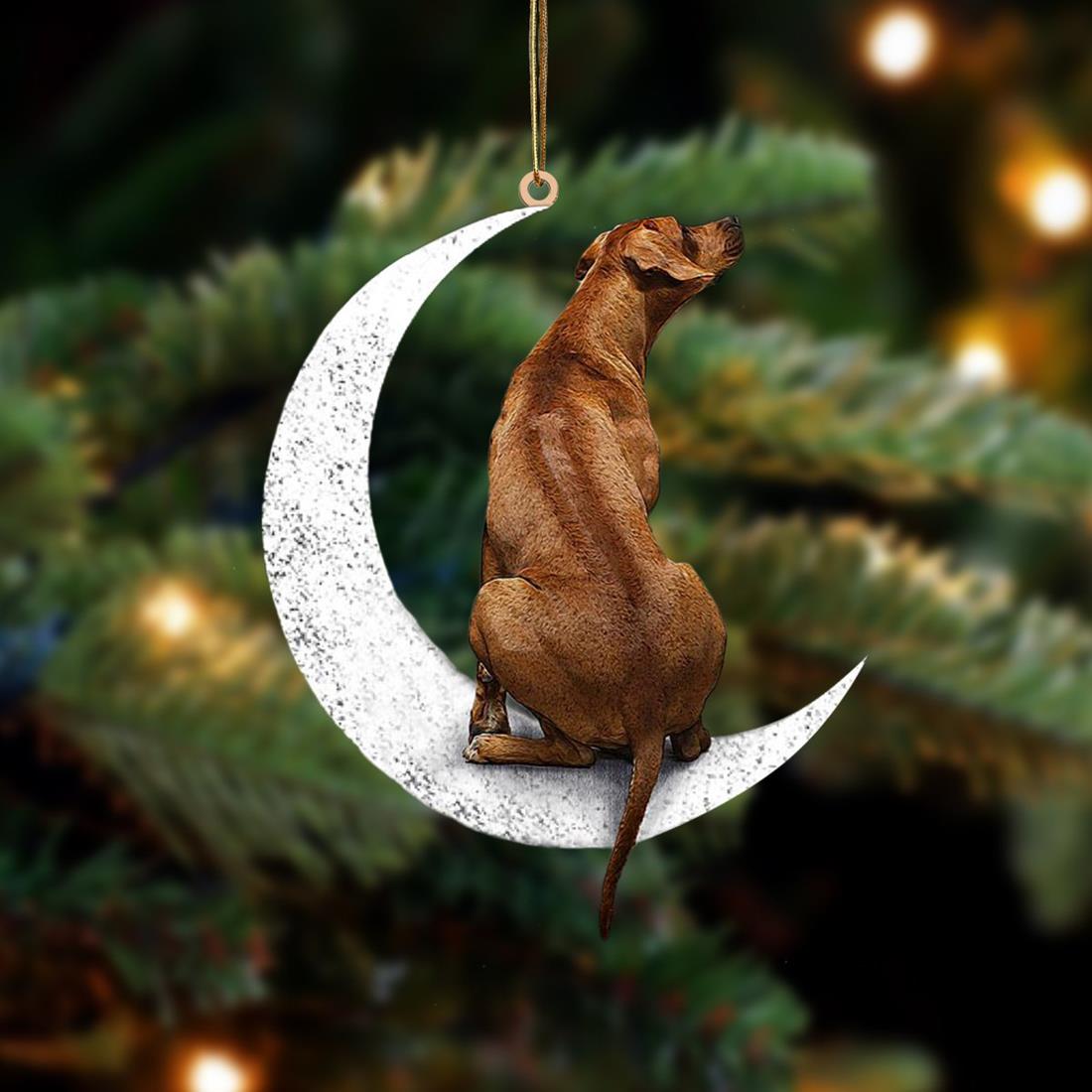 Rhodesian Ridgeback-Sit On The Moon-Two Sided Ornament