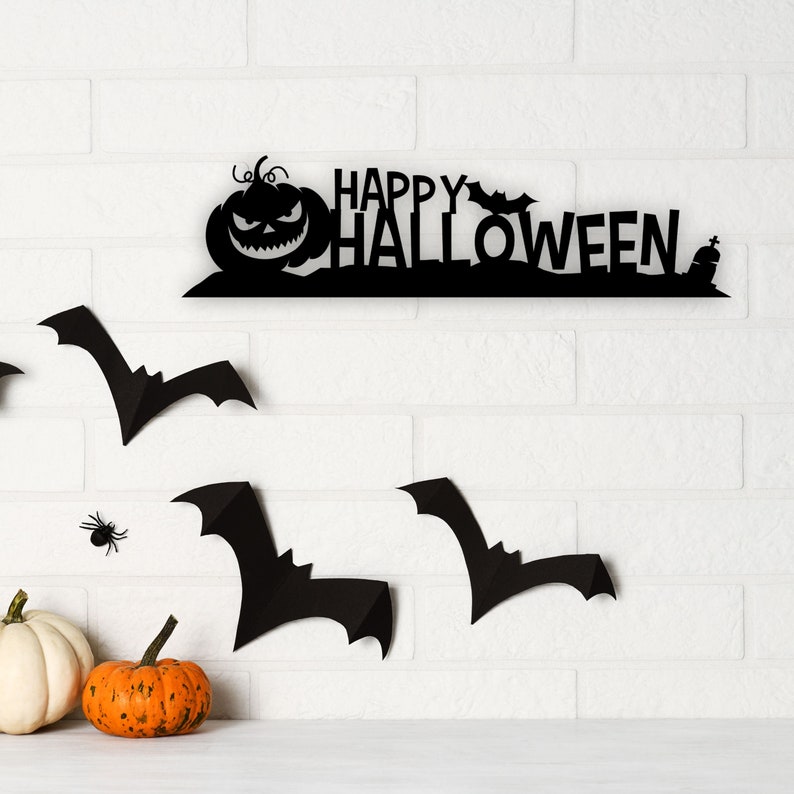 Halloween decor-halloween sign-pumpkin sign-personalized halloween sign-halloween metal sign-happy halloween sign-jack o lantern sign