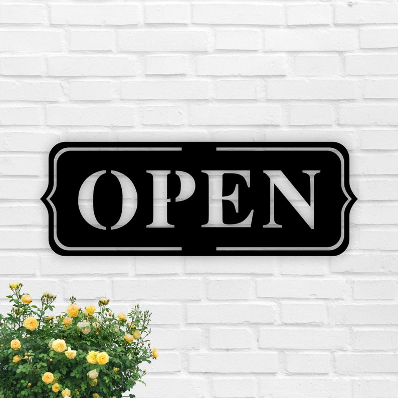 Open Sign-Simple Open Sign-Open Shop Sign-Open Building Sign-Open Decor-Sign For Shopfront-Cute Store Sign-Open Store Metal Sign